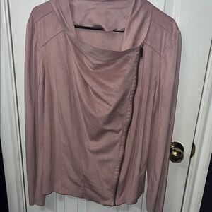 Chic Pink Jacket with Asymmetrical Zipper